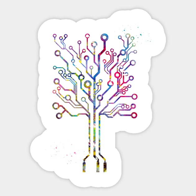 Circuit board tree Sticker by erzebeth